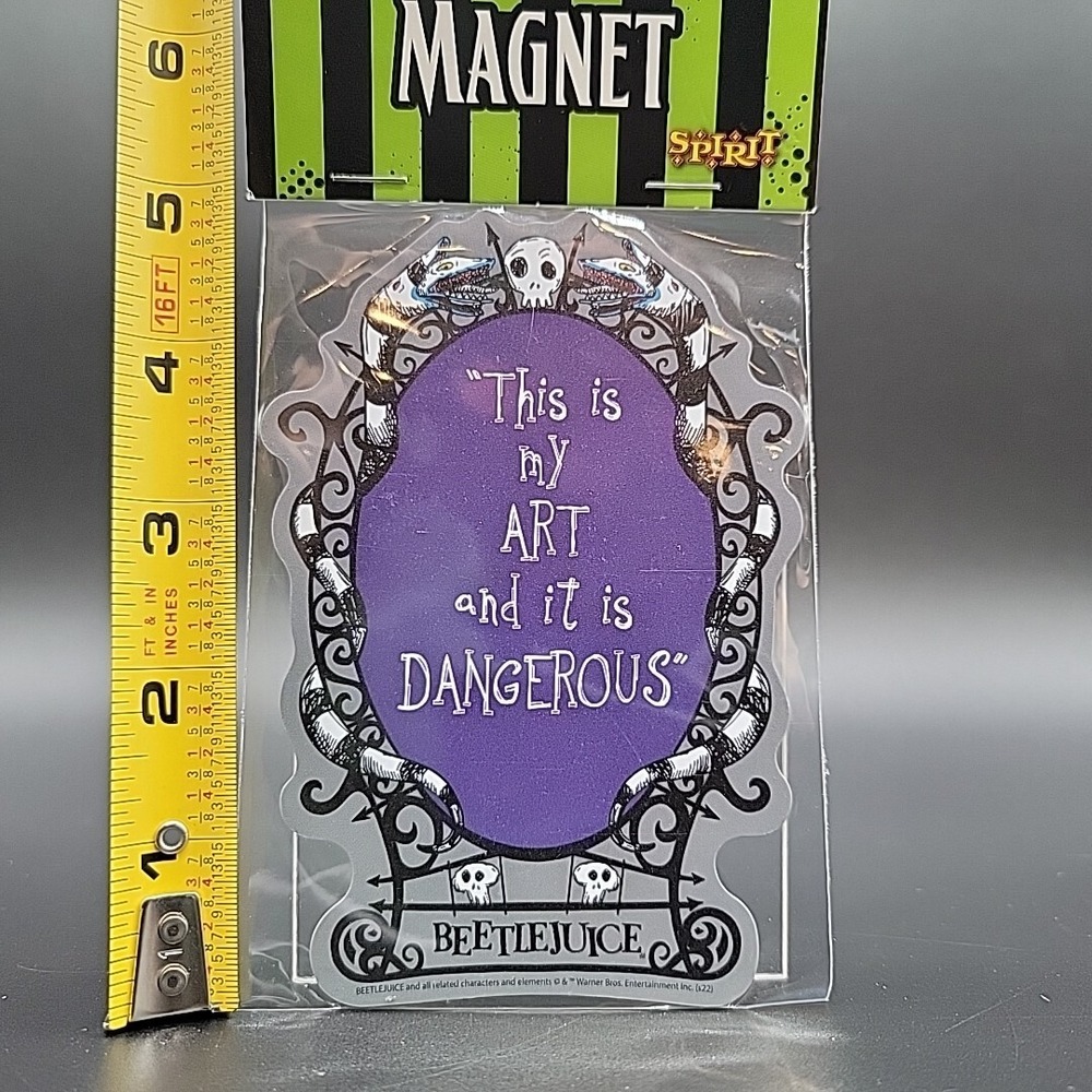 Beetlejuice Magnet This is my Art And It is Dangerous Fridge Car Movie Halloween - Picture 2 of 5
